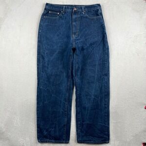 MNML Baggy Jeans Mens 32x29 Dark Wash Blue Marbling Y2K Retro Skater